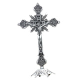 Maxbell 2xJesus Crucifix Sculpture Figurine Crucifix with Stand for Prayers Home Table