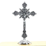 Maxbell 2xJesus Crucifix Sculpture Figurine Crucifix with Stand for Prayers Home Table