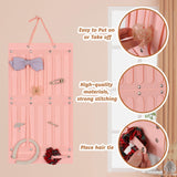 Hair Accessory Organizer Ribbons Hair Clips Hanger for Collection Organizing Pink 66cmx35cm