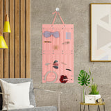 Hair Accessory Organizer Ribbons Hair Clips Hanger for Collection Organizing Pink 66cmx35cm