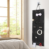 Hair Accessory Organizer Ribbons Hair Clips Hanger for Collection Organizing Black 104cmx38cm