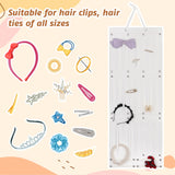 Hair Accessory Organizer Ribbons Hair Clips Hanger for Collection Organizing White 104cmx38cm