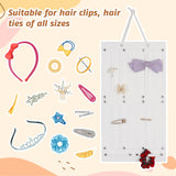 Hair Accessory Organizer Ribbons Hair Clips Hanger for Collection Organizing White 66cmx35cm