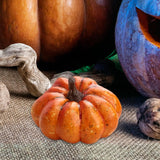 Maxbell 2xArtificial Pumpkin Halloween Foam Pumpkins Decor Table Centerpiece 4.5x7.5cm Orange
