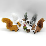 Plush Squirrel Ornament Tabletop Decoration Christmas Simulation Animal Doll white
