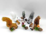 Plush Squirrel Ornament Tabletop Decoration Christmas Simulation Animal Doll white
