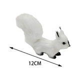 Plush Squirrel Ornament Tabletop Decoration Christmas Simulation Animal Doll white