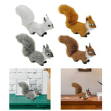 Plush Squirrel Ornament Tabletop Decoration Christmas Simulation Animal Doll white
