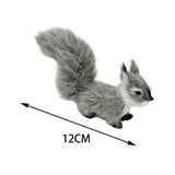Plush Squirrel Ornament Tabletop Decoration Christmas Simulation Animal Doll grey