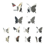 Maxbell 4x12Pcs Mirror Butterflies Sticker Mirror Wall Sticker for Door Bedroom Window