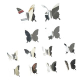 Maxbell 3x12Pcs Mirror Butterflies Sticker Mirror Wall Sticker for Door Bedroom Window