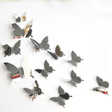 Maxbell 4x12Pcs Mirror Butterflies Sticker Mirror Wall Sticker for Door Bedroom Window