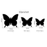 Maxbell 4x12Pcs Mirror Butterflies Sticker Mirror Wall Sticker for Door Bedroom Window