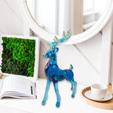Reindeer Figurines European Style Crafts Animal Statue for Home Car Bathroom Blue