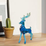 Reindeer Figurines European Style Crafts Animal Statue for Home Car Bathroom Blue