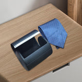 Maxbell 4xTravel Tie Case Tie Box for Men Travel Business Gift PU Leather Men Tie Case black
