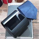 Maxbell 5xTravel Tie Case Tie Box for Men Travel Business Gift PU Leather Men Tie Case black