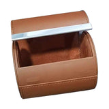 Maxbell 2xTravel Tie Case Tie Box for Men Travel Business Gift PU Leather Men Tie Case brown