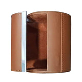 Maxbell 2xTravel Tie Case Tie Box for Men Travel Business Gift PU Leather Men Tie Case brown