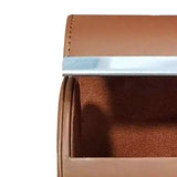 Maxbell 2xTravel Tie Case Tie Box for Men Travel Business Gift PU Leather Men Tie Case brown