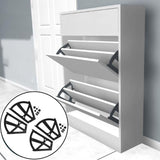 2 Layers Shoe Cabinet Flip Frame Black Durable Shoe Rack Hinges Flip Drawer