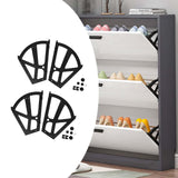 2 Layers Shoe Cabinet Flip Frame Black Durable Shoe Rack Hinges Flip Drawer