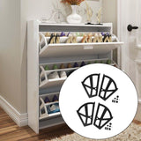 2 Layers Shoe Cabinet Flip Frame Black Durable Shoe Rack Hinges Flip Drawer
