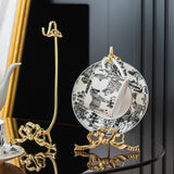 Maxbell Coffee Mug Saucer Holder Brass Rack Organizer Elegant for Collectible Teacup Small