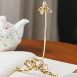 Maxbell Coffee Mug Saucer Holder Brass Rack Organizer Elegant for Collectible Teacup Small