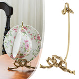 Maxbell Coffee Mug Saucer Holder Brass Rack Organizer Elegant for Collectible Teacup Small