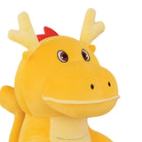 Chinese Dragon Pillow Stuffed Animal Toy for Office Beach Chair Decor Sturdy Yellow
