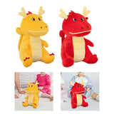 Chinese Dragon Pillow Stuffed Animal Toy for Office Beach Chair Decor Sturdy Yellow