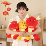 Chinese Dragon Pillow Stuffed Animal Toy for Office Beach Chair Decor Sturdy Yellow