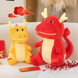 Chinese Dragon Pillow Stuffed Animal Toy for Office Beach Chair Decor Sturdy Yellow
