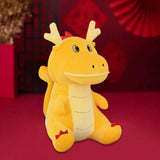 Chinese Dragon Pillow Stuffed Animal Toy for Office Beach Chair Decor Sturdy Yellow