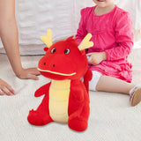 Chinese Dragon Pillow Stuffed Animal Toy for Office Beach Chair Decor Sturdy Red