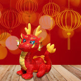 Chinese Dragon Plush Toy Stuffed Dragon Animal Doll for Party Office Holiday