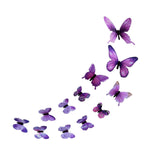 Maxbell 5x12Pcs 3D Luminous Butterfly Wall Stickers PVC for Corridor Party Living Room Purple