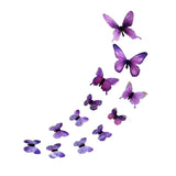 Maxbell 4x12Pcs 3D Luminous Butterfly Wall Stickers PVC for Corridor Party Living Room Purple