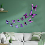 Maxbell 3x12Pcs 3D Luminous Butterfly Wall Stickers PVC for Corridor Party Living Room Purple