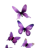Maxbell 2x12Pcs 3D Luminous Butterfly Wall Stickers PVC for Corridor Party Living Room Purple
