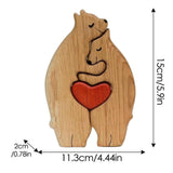 Bear Family Wooden Art Puzzle Wooden Sculpture for Gift for Family Christmas 2 bears