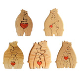 Bear Family Wooden Art Puzzle Wooden Sculpture for Gift for Family Christmas 2 bears