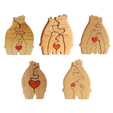 Bear Family Wooden Art Puzzle Wooden Sculpture for Gift for Family Christmas 2 bears