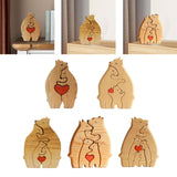 Bear Family Wooden Art Puzzle Wooden Sculpture for Gift for Family Christmas 2 bears