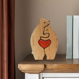Bear Family Wooden Art Puzzle Wooden Sculpture for Gift for Family Christmas 2 bears