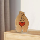 Bear Family Wooden Art Puzzle Wooden Sculpture for Gift for Family Christmas 2 bears