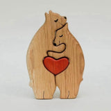 Bear Family Wooden Art Puzzle Wooden Sculpture for Gift for Family Christmas 2 bears
