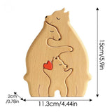 Bear Family Wooden Art Puzzle Wooden Sculpture for Gift for Family Christmas 3 bears