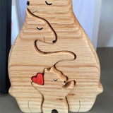 Bear Family Wooden Art Puzzle Wooden Sculpture for Gift for Family Christmas 3 bears
